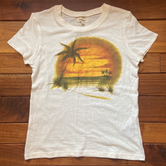 NWT Madewell Airbrushed Souvenir Graphic Lo-Fi Shrunken Tee XS - Picture 3 of 9